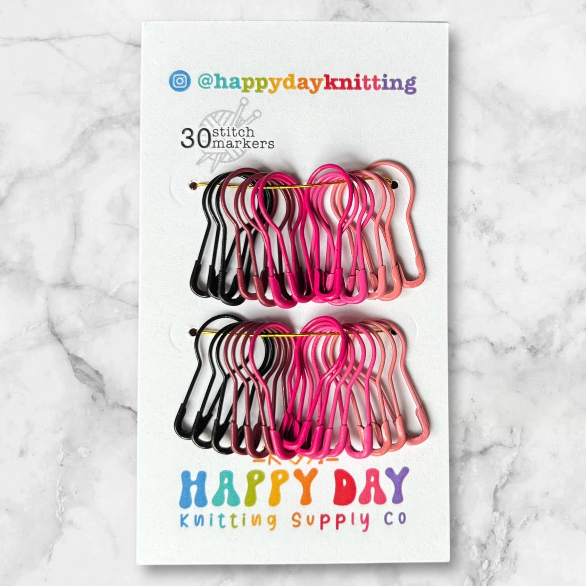 30 Locking Bulb Pin Stitch Markers - Core Colourways