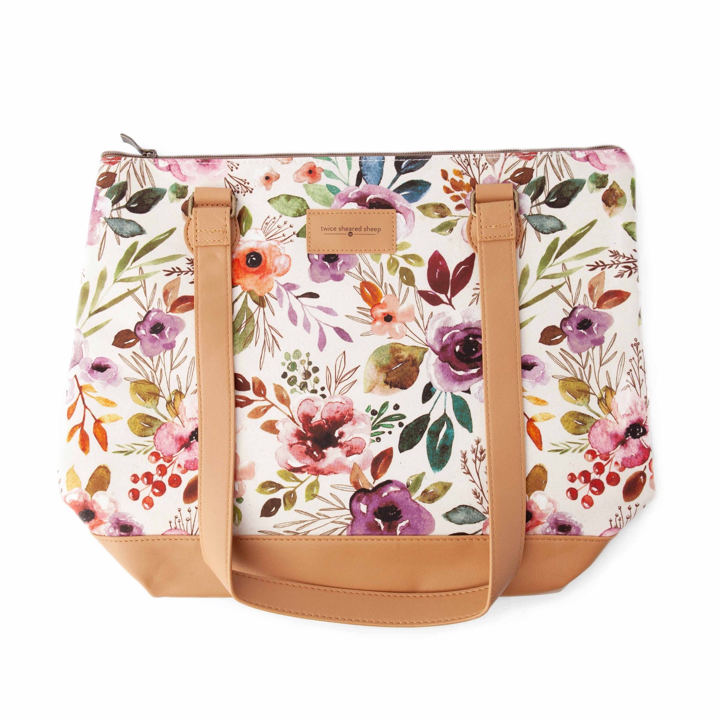 Sac de rangement à tricoter avec fermeture éclair « Spring Floral Mega Trinity » – Grand modèle