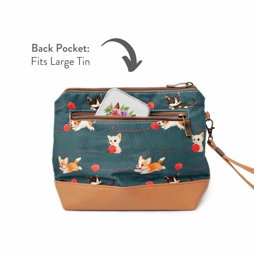 Mini Sac Trini – Petit sac de projet zippé pour chaussettes - Chats et chiens