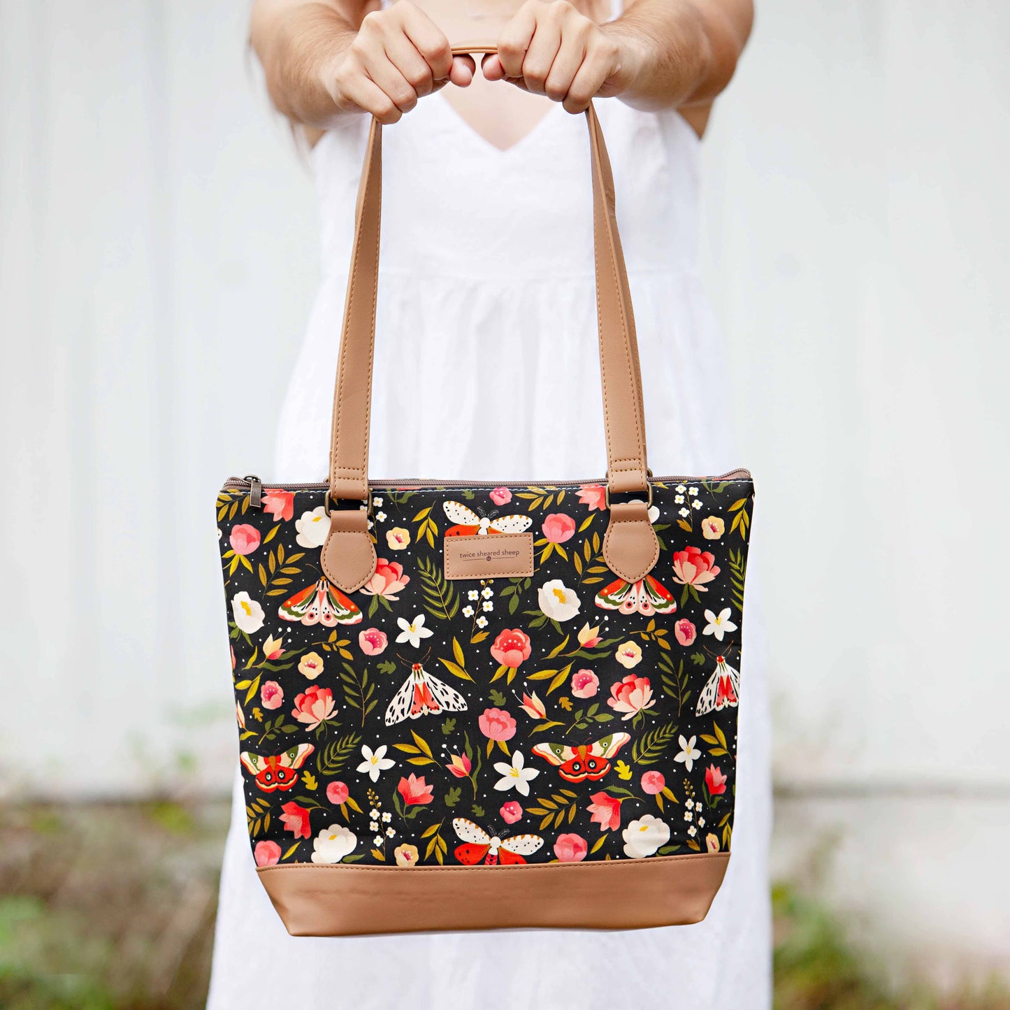 Sac de projet de tricot zippé grand format – Mega Trinity Nuit Forêt