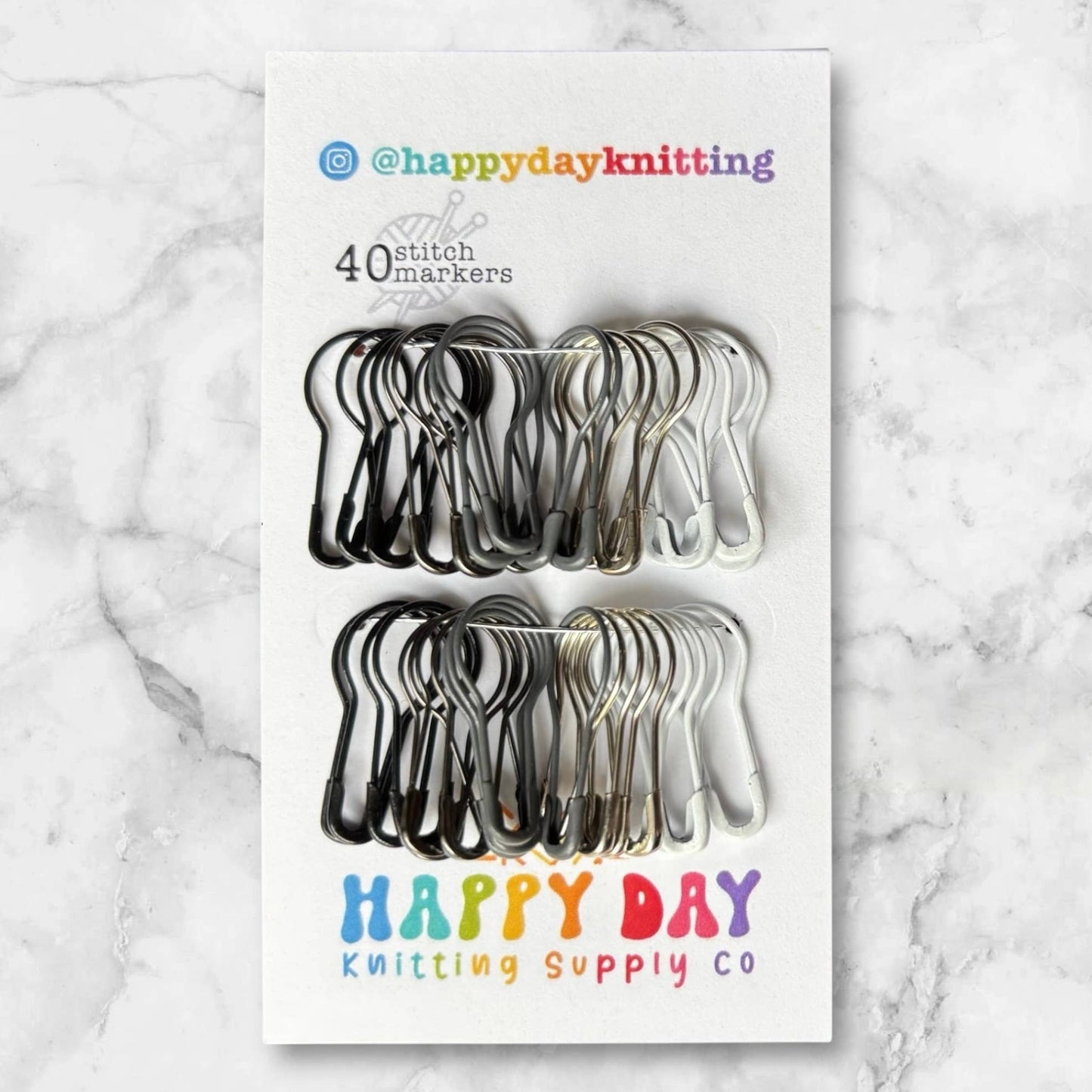 40 Locking Bulb Pin Stitch Markers - Core Colourways